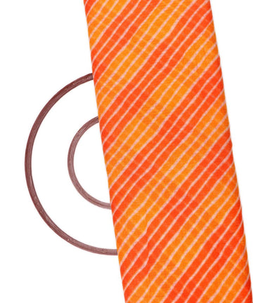 yellow colour lehariya print kota doria fabric